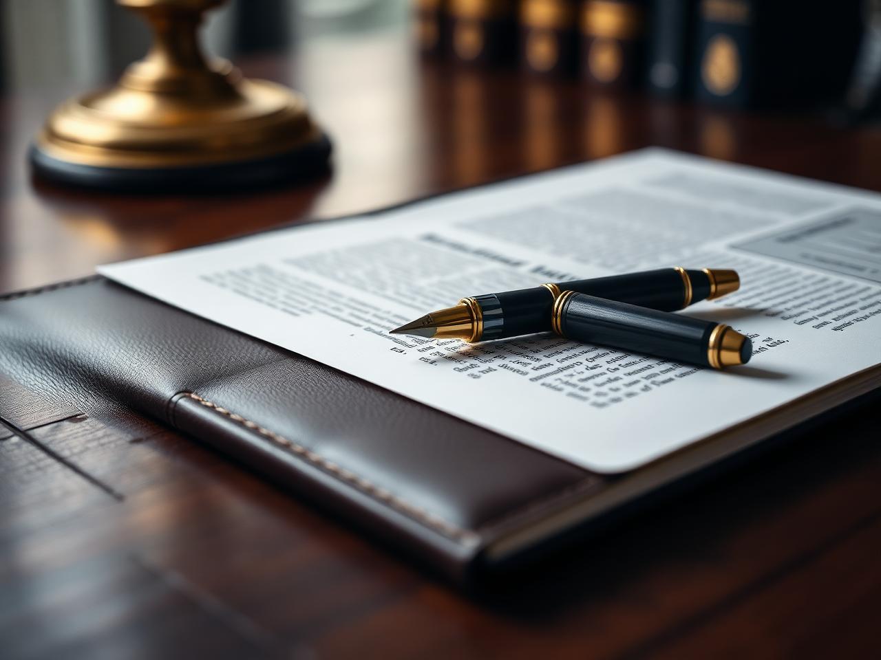A signed will and pen on a desk